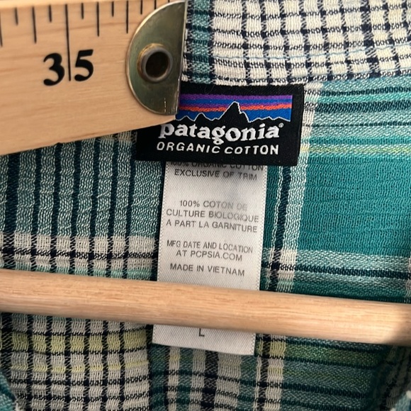 Patagonia men’s Puckerware Shirt SEERSUCKER BLEND BUTTON DOWN SIZE Large - Picture 9 of 10